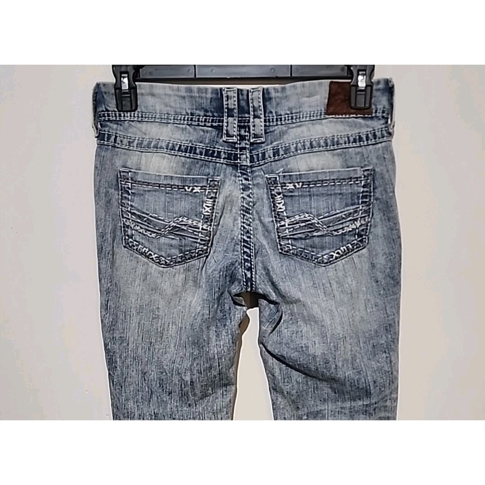 BKE Sabrina Straight Women's Denim Blue Jeans 28R Thick Stitch Embroidery Y2K